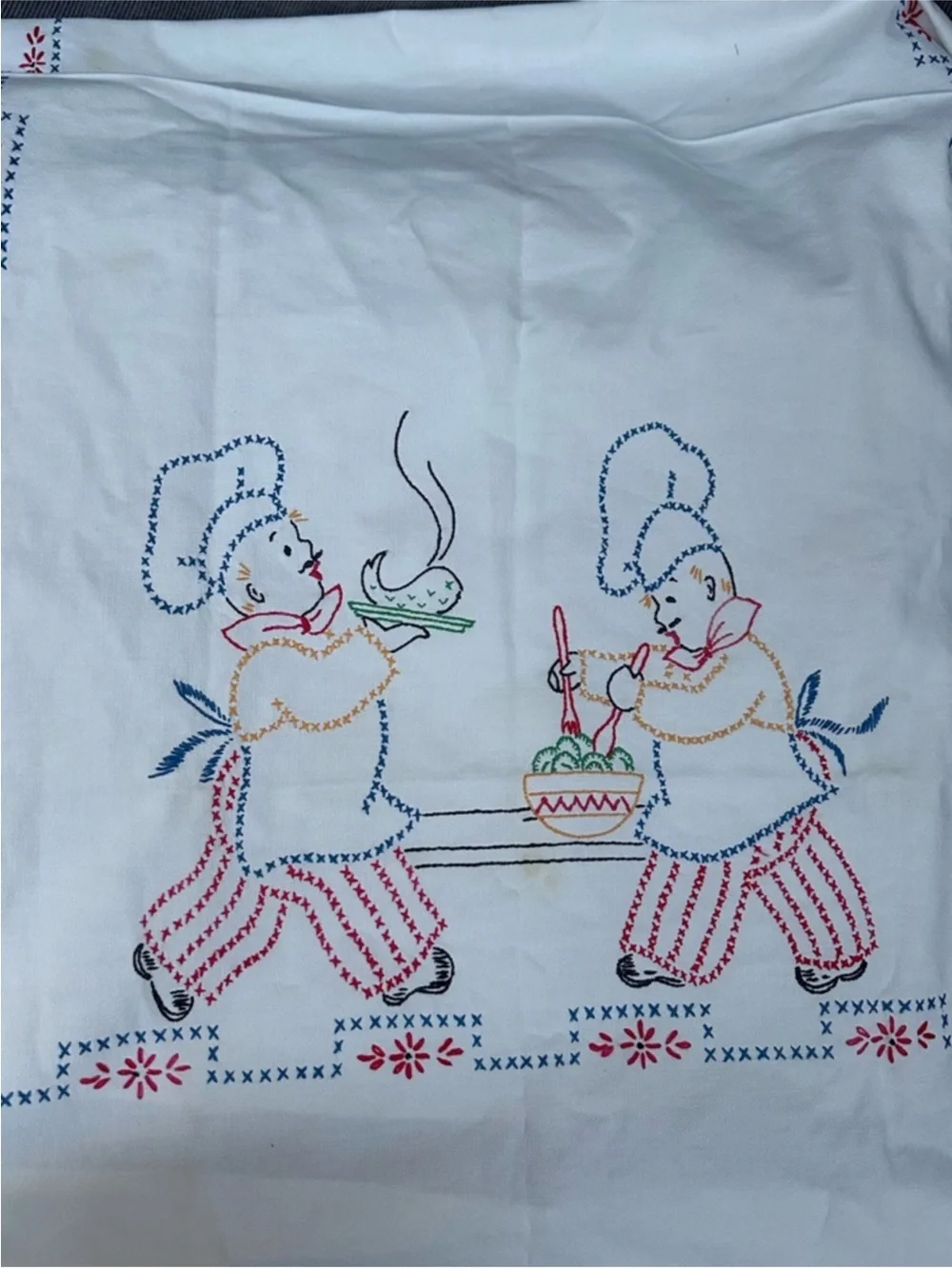 Vintage embroidered tablecloth